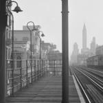 "Looking Downtown from the Third Avenue Elevated Railway in the 'Fifties'" by Marjory Collins; Library of Congress; public domain