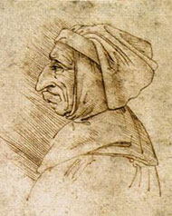 Seven caricatures (detail) by Francesco Melzi; Public Domain